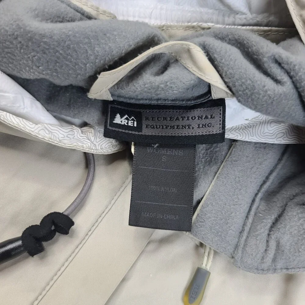 REI Women's Slate‎ Gray Hooded Outdoor Mountain Rain Park Jacket Size S